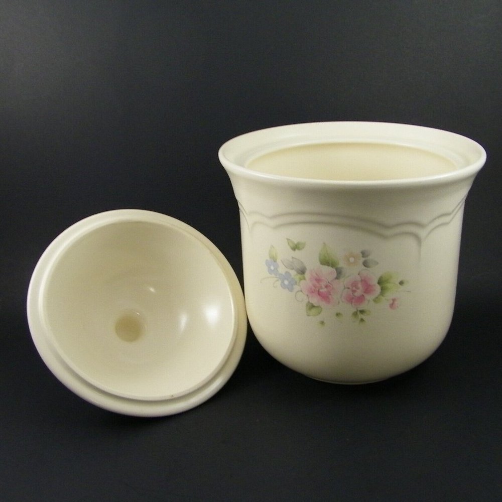 Pfaltzgraff Tea Rose Canister 9.5 " Tall 20" Wide Made in The USA
